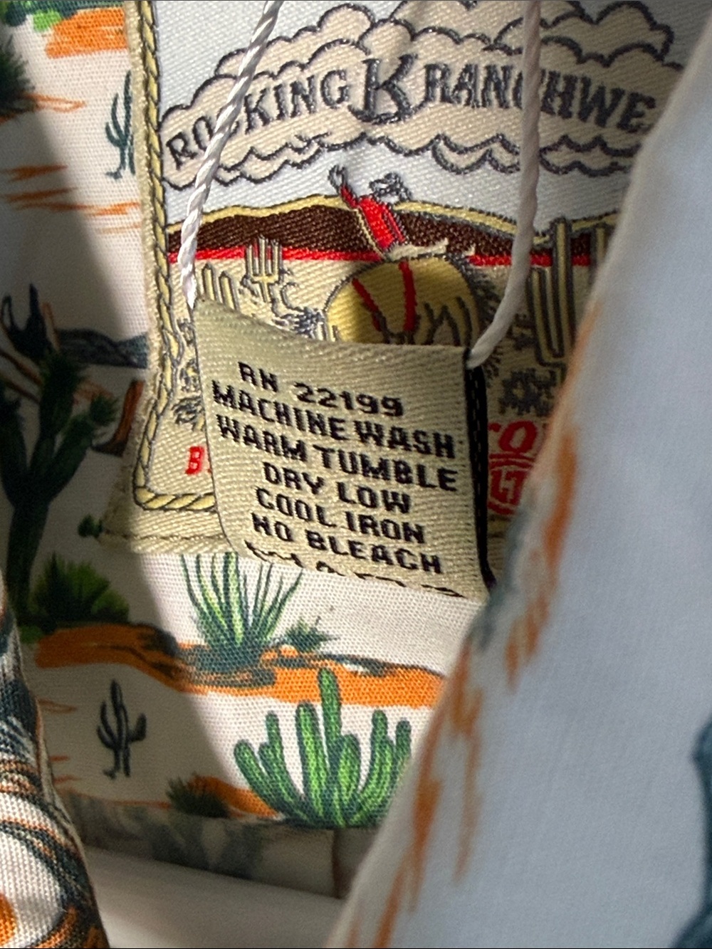 Rocking K Ranchwear By Kennington Cactus Print Long Sleeve Button Up Men S Shirt - Picture 9 of 9